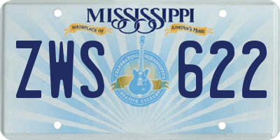 MS license plate ZWS622