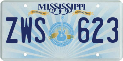 MS license plate ZWS623
