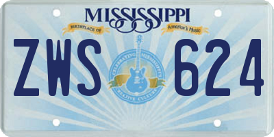 MS license plate ZWS624