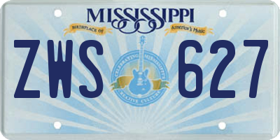 MS license plate ZWS627