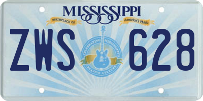MS license plate ZWS628