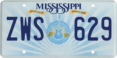 MS license plate ZWS629