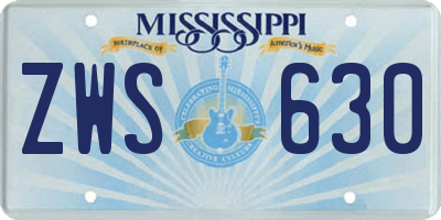 MS license plate ZWS630