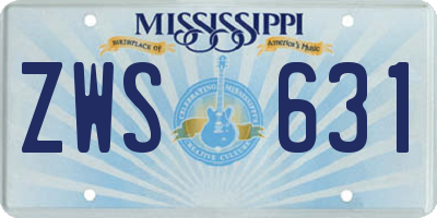 MS license plate ZWS631