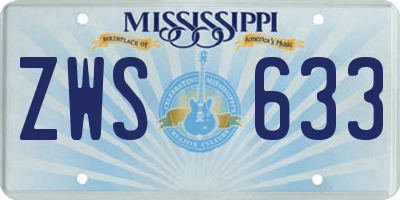 MS license plate ZWS633