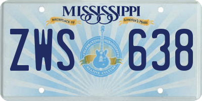 MS license plate ZWS638
