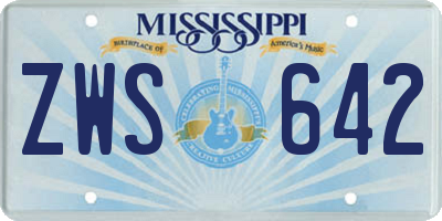 MS license plate ZWS642