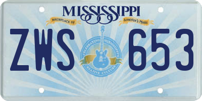 MS license plate ZWS653