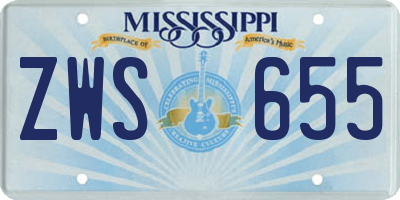 MS license plate ZWS655