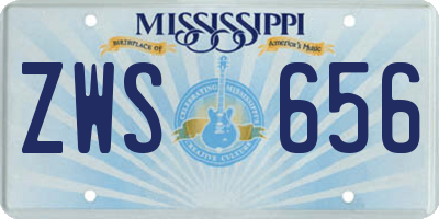 MS license plate ZWS656