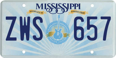MS license plate ZWS657