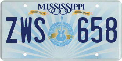 MS license plate ZWS658