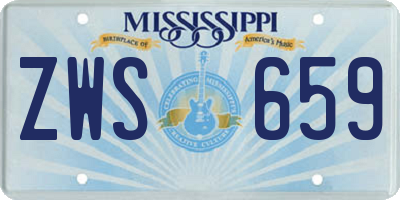 MS license plate ZWS659