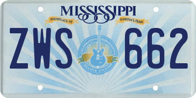 MS license plate ZWS662