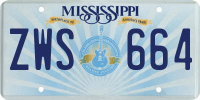 MS license plate ZWS664