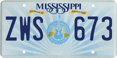 MS license plate ZWS673