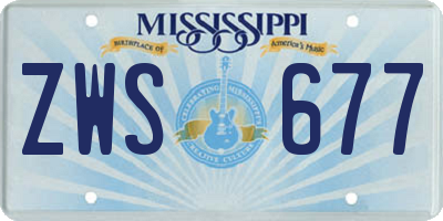 MS license plate ZWS677
