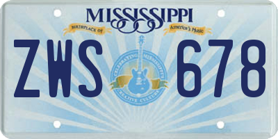 MS license plate ZWS678