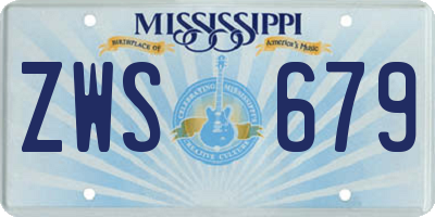 MS license plate ZWS679