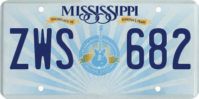 MS license plate ZWS682