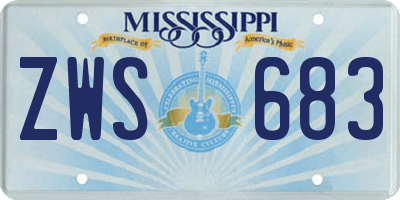 MS license plate ZWS683