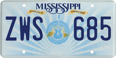 MS license plate ZWS685