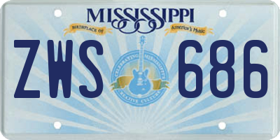 MS license plate ZWS686