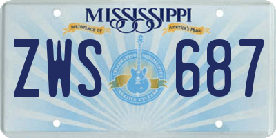 MS license plate ZWS687