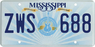 MS license plate ZWS688