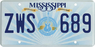 MS license plate ZWS689
