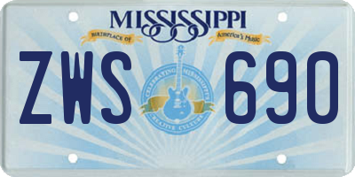 MS license plate ZWS690
