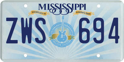 MS license plate ZWS694