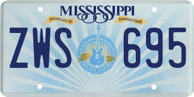 MS license plate ZWS695