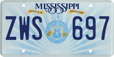 MS license plate ZWS697