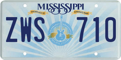 MS license plate ZWS710