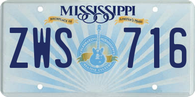 MS license plate ZWS716