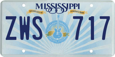MS license plate ZWS717