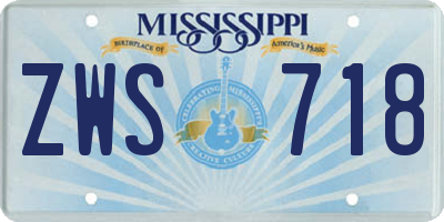MS license plate ZWS718