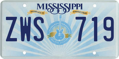 MS license plate ZWS719