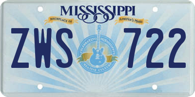 MS license plate ZWS722