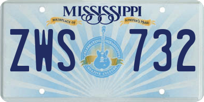 MS license plate ZWS732