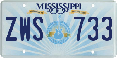 MS license plate ZWS733