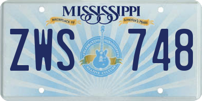 MS license plate ZWS748