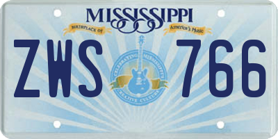 MS license plate ZWS766