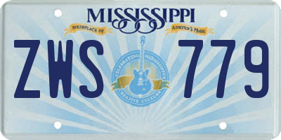 MS license plate ZWS779
