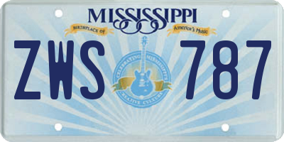 MS license plate ZWS787