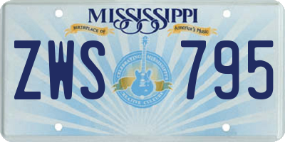 MS license plate ZWS795