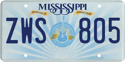 MS license plate ZWS805