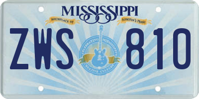 MS license plate ZWS810