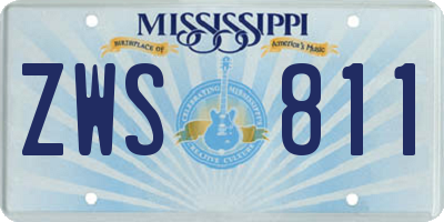 MS license plate ZWS811